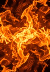 Fiery Abstract Inferno - Symbolizing energy, passion, destruction, transformation, and power; a vibrant abstract of fire