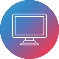 Monitor Line Gradient Circle Background Icon