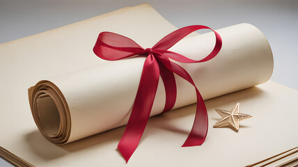 diploma with red ribbon