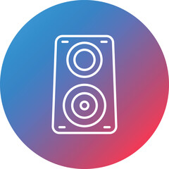 Speakers Line Gradient Circle Background Icon