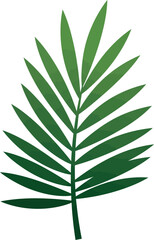 Green Palm Leaf Vector - Tropical Plant Clipart for Nature, Botanical, and Eco-Friendly Designs