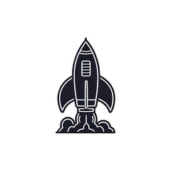 Rocket Launch Icon:  Vector Graphic for Startup, Business, and Innovation