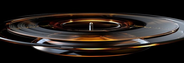 A sleek, modern design of a turntable showcasing intricate patterns and high-quality materials.