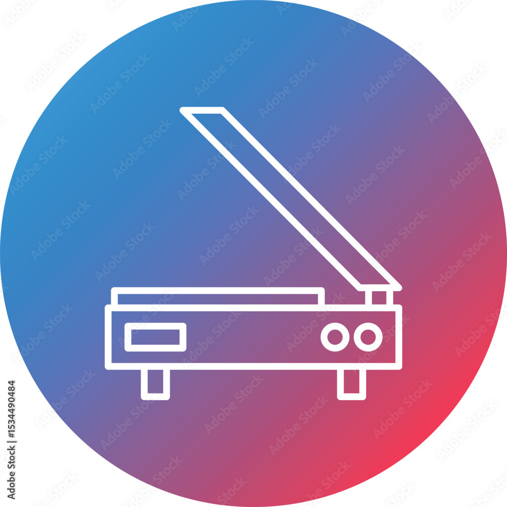 Poster scanner line gradient circle background icon