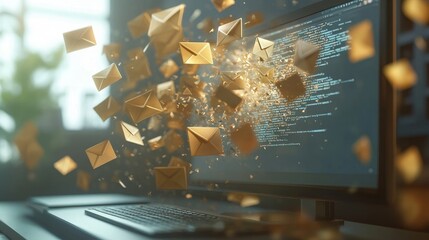 Digital Transformation With Exploding Envelopes Illustrates the Power of Virtual Communication and Technology in Modern Workplaces