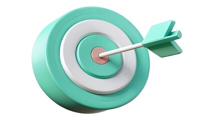 3d rendered target with arrow symbolizing achievement and success concepts on white background