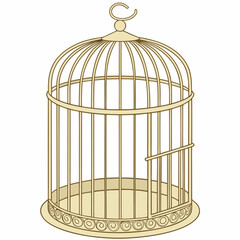 gold cage isolated on white background