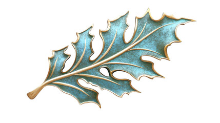 Naklejka premium Festive holly leaf isolated on white background 