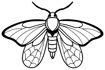 Opal Moth Line Drawing Illustration
