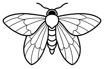 Opal Moth Line Drawing Illustration