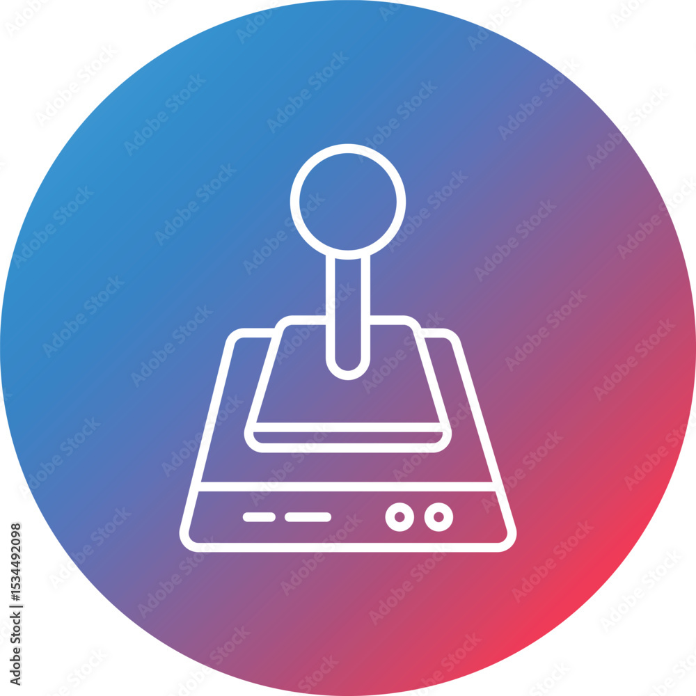 Poster joystick line gradient circle background icon