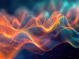 Fototapeta premium Vibrant Orange and Blue Abstract Wave Background