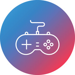 Gamepad Line Gradient Circle Background Icon