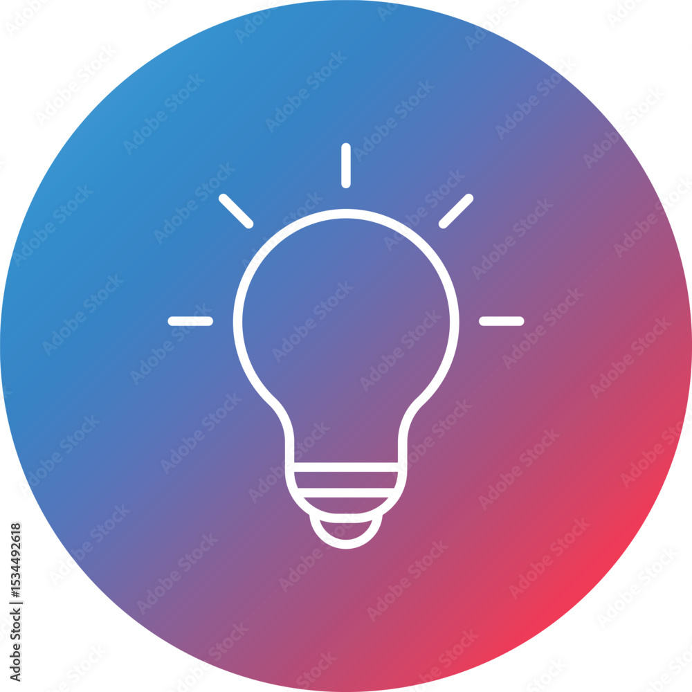 Poster lightbulb line gradient circle background icon