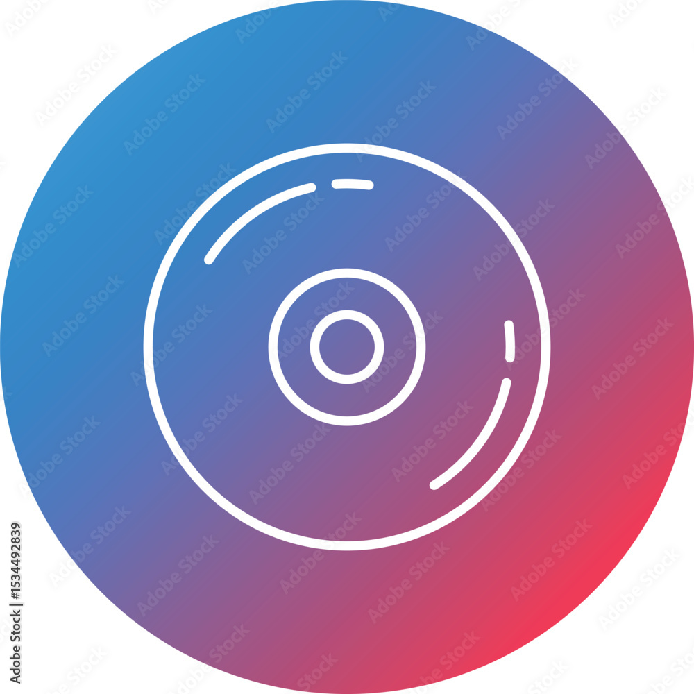 Poster cd line gradient circle background icon