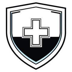 Obraz premium Medical Shield Healthcare Protection Symbol Illustration