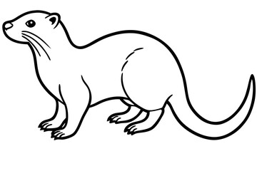 Otter vector illustration line art and white background