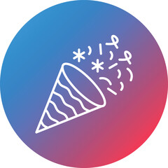 Confetti Line Gradient Circle Background Icon