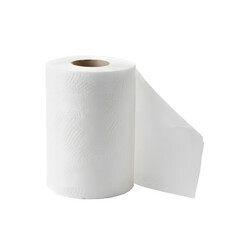 Kitchen paper towel isolated on white or transparent background. PNG