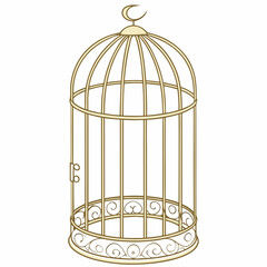 golden cage with bird cage