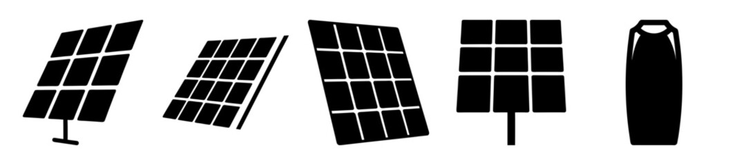 Vector illustration of solar panels and a battery, a study in contrast
