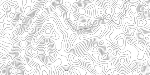 Obraz premium Abstract topography wave lines pattern on white background, topographic contours map background, geographic contour map vector background, White paper curved reliefs for background.