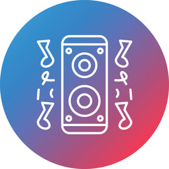 New Year Speaker Line Gradient Circle Background Icon