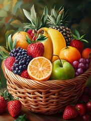 fruit salad in a basket