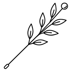 Elegant Botanical Branch Line Art