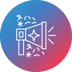 New Year Megphone Line Gradient Circle Background Icon