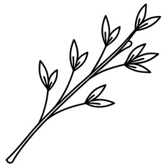 Elegant Botanical Branch Line Art