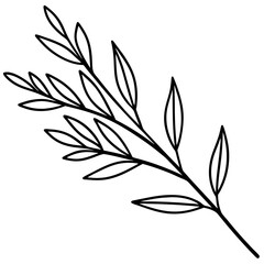 Elegant Botanical Branch Line Art