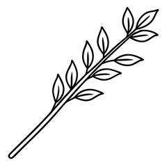 Elegant Botanical Branch Line Art