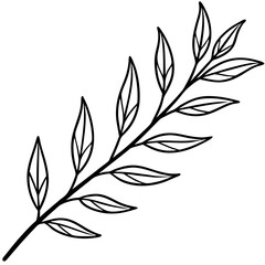Elegant Botanical Branch Line Art