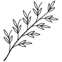Elegant Botanical Branch Line Art