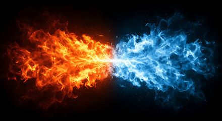 Fototapeta premium Clash of Fire and Ice Energy