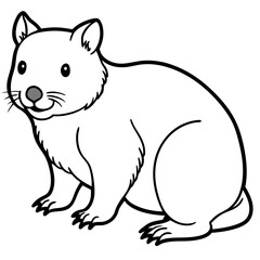 Minimalist Quokka Line Art Vector