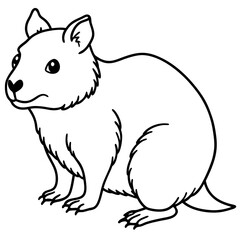 Minimalist Quokka Line Art Vector