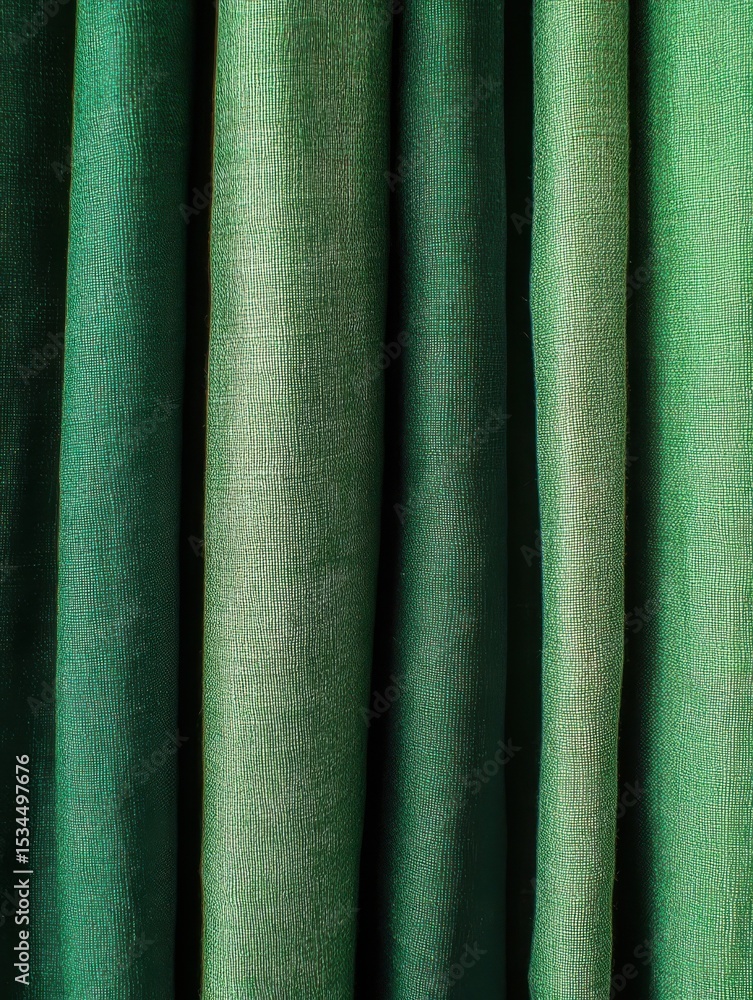 Poster green fabric texture as a background a row of green fabric pieces arranged in a row from left to rig