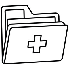 Obraz premium Medical Records Folder Icon Secure Healthcare Data Management Illustration