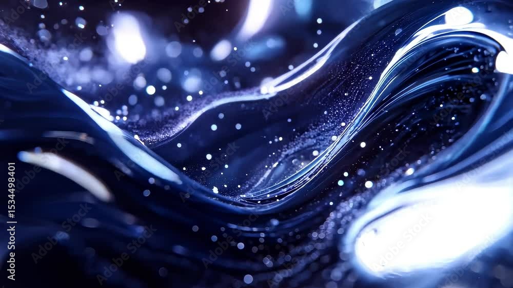 Aufkleber deep blue abstract flowing lines particle light effect
