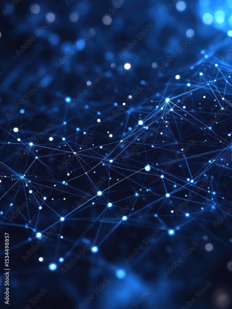 Poster blue technology background with network connections and digital data connection, web banner design f