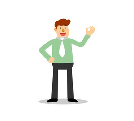Businessman standing with ok sign
