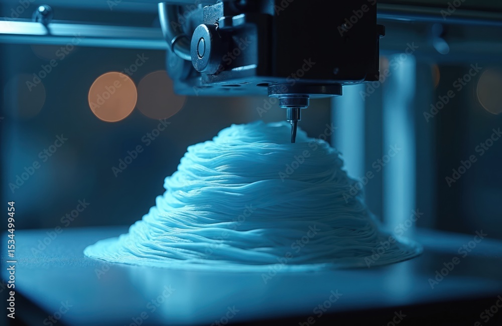 Aufkleber 3d printer in action creating complex layered object. modern tech innovation for rapid prototyping, 