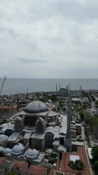 hagia sophia and blue mosque in the historical part of istanbul