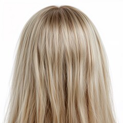Naklejka premium Blonde hair back view over white background, no shadow