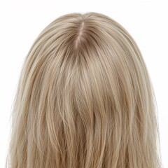 Naklejka premium Blonde hair back view over white background, no shadow