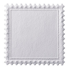 Blank postage stamp with edges and paper texture isolated on png transparent background