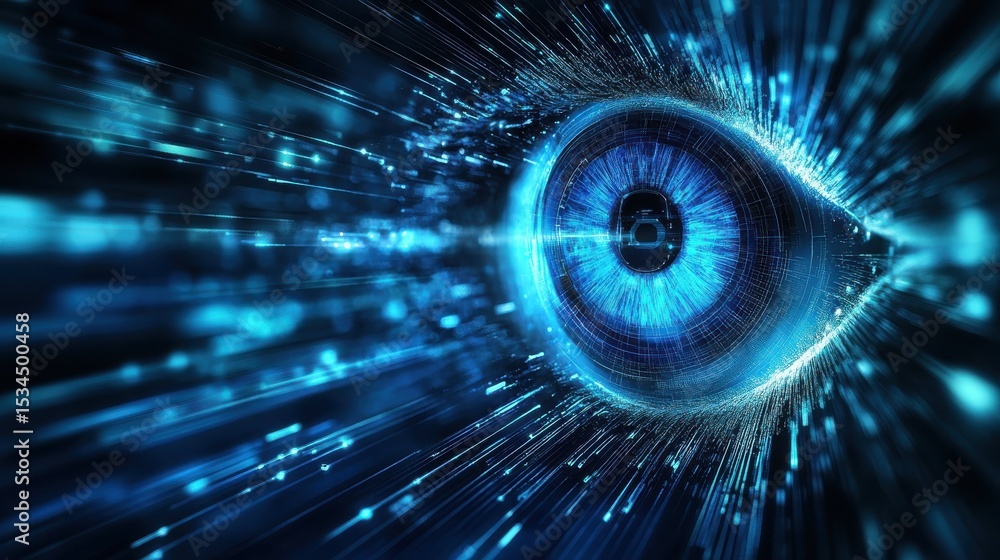 Poster blur is a concept that represents the future of technology in the field of cyber security with a bac