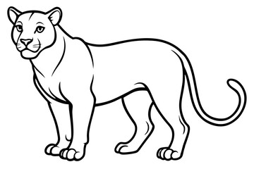 Minimalist Mountain Lion Vector